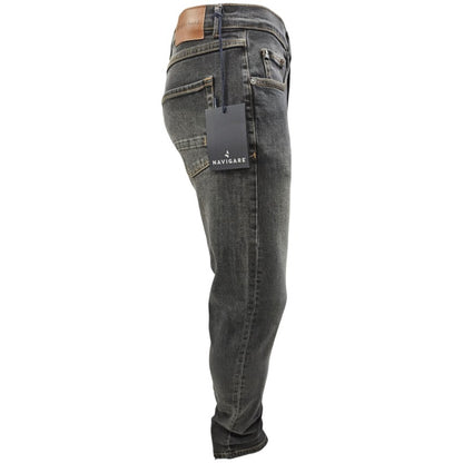 Jeans Confort Fit Lavaggio Nero con effetto usurato "NAVIGARE"