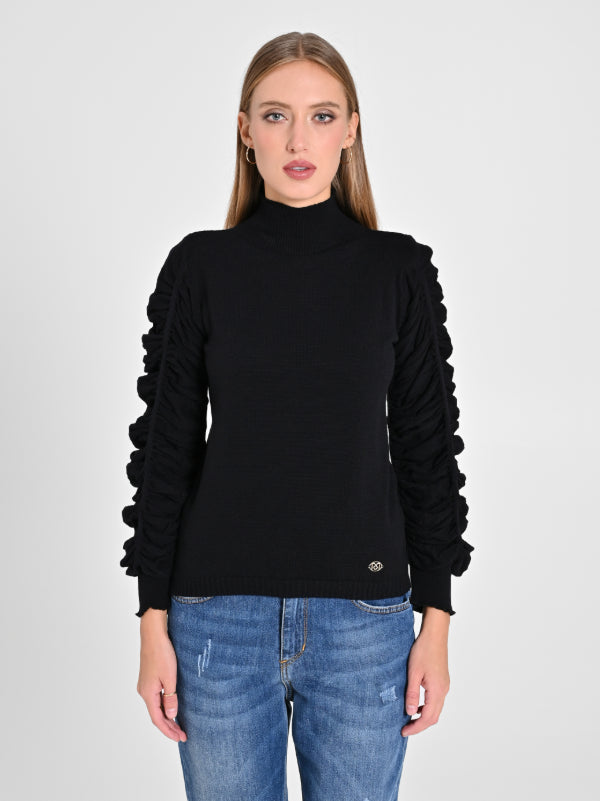 Lupetto con maniche drappeggiate "RINASCIMENTO"