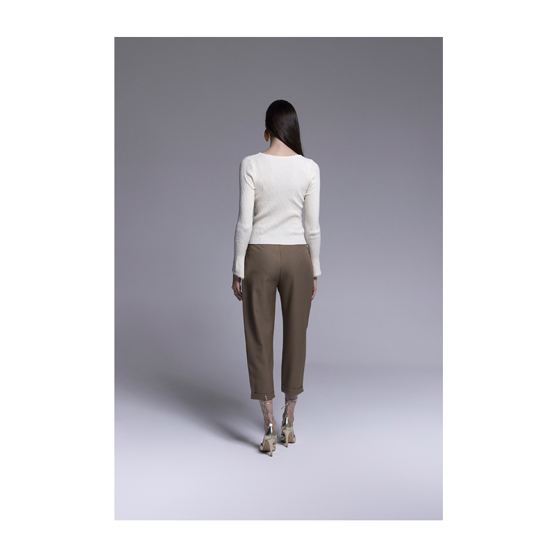 Maglia con perle sul collo e sui polsi "AN-AIM