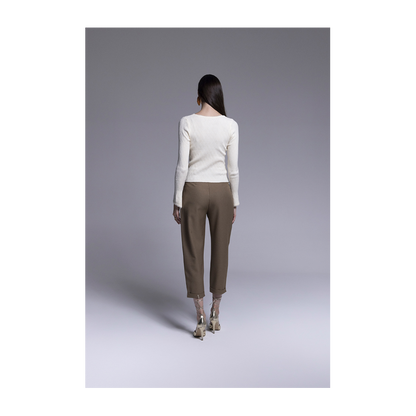 Maglia con perle sul collo e sui polsi "AN-AIM