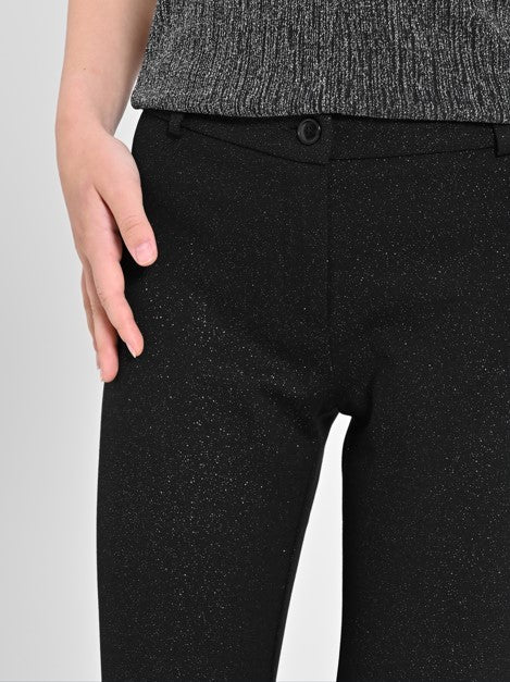 Pantalone chino glitterato nero "RINASCIMENTO"