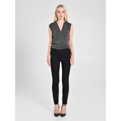 Pantalone chino glitterato nero "RINASCIMENTO"