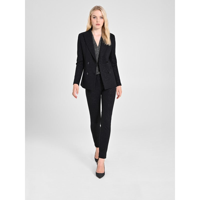 Pantalone chino glitterato nero "RINASCIMENTO"