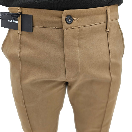 Pantalone con nervo Cammello "TELAMIRA"