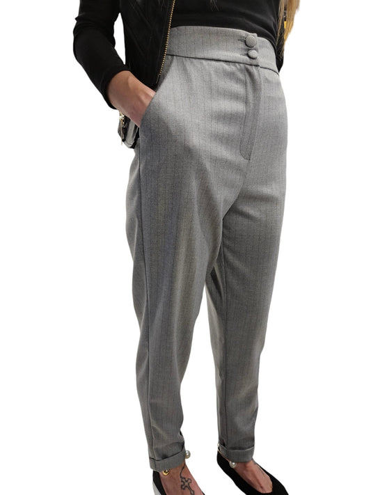 Pantalone gessato capri "PINK MOOD"