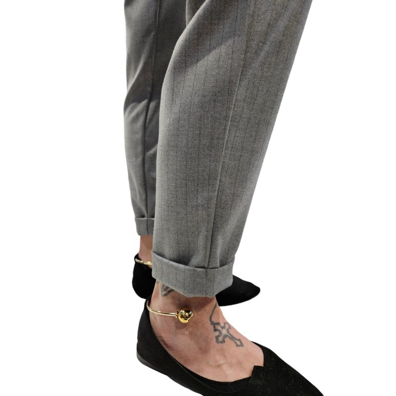 Pantalone gessato capri "PINK MOOD"