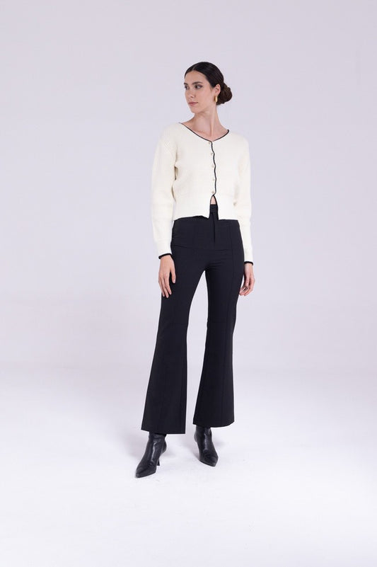 Pantalone zampa vita alta "AN-AIM"