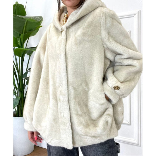 pelliccia eco visone Jasmine Gioiello con cappuccio