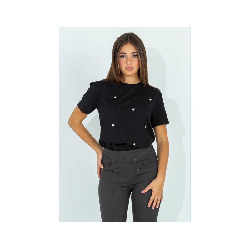 T-shirt con applique frontali "PINK mood Milano"