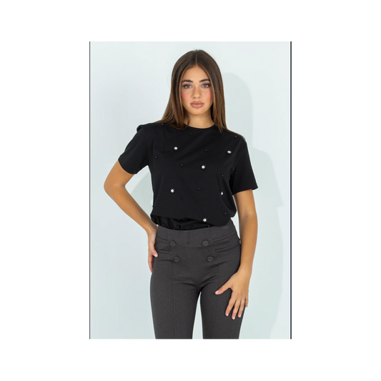 T-shirt con applique frontali "PINK mood Milano"