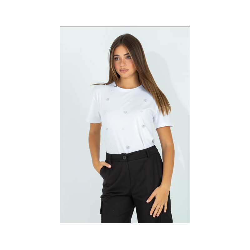 T-shirt con applique frontali "PINK mood Milano"