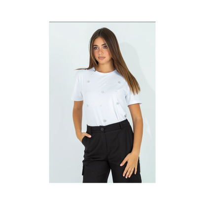 T-shirt con applique frontali "PINK mood Milano"