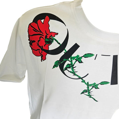 T-shirt OUTSIDERS Stampa in Gomma Logo e Papavero
