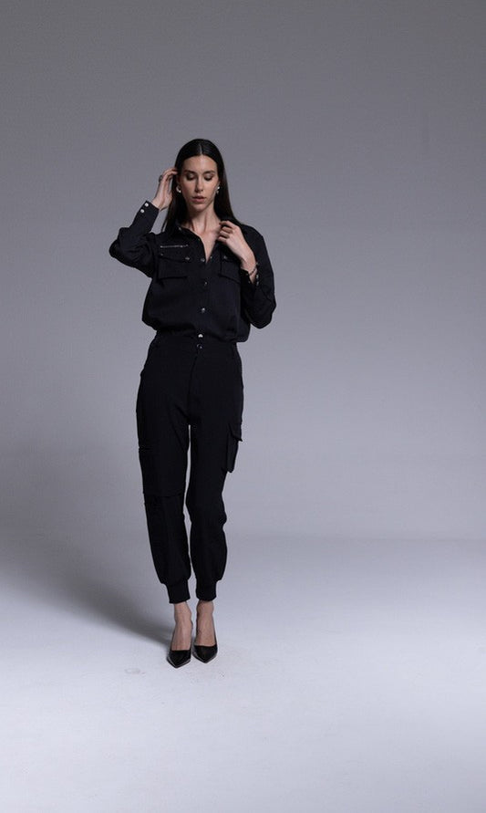Tuta cargo con camicione e pantalone con tasche multiple "AN-AIM"